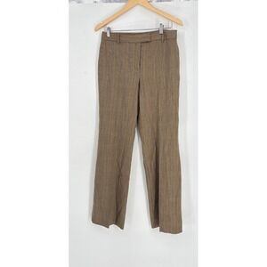 Brooks Brothers Brown‎ Plaid Pants Straight Leg Business Casual Trousers Size 6
